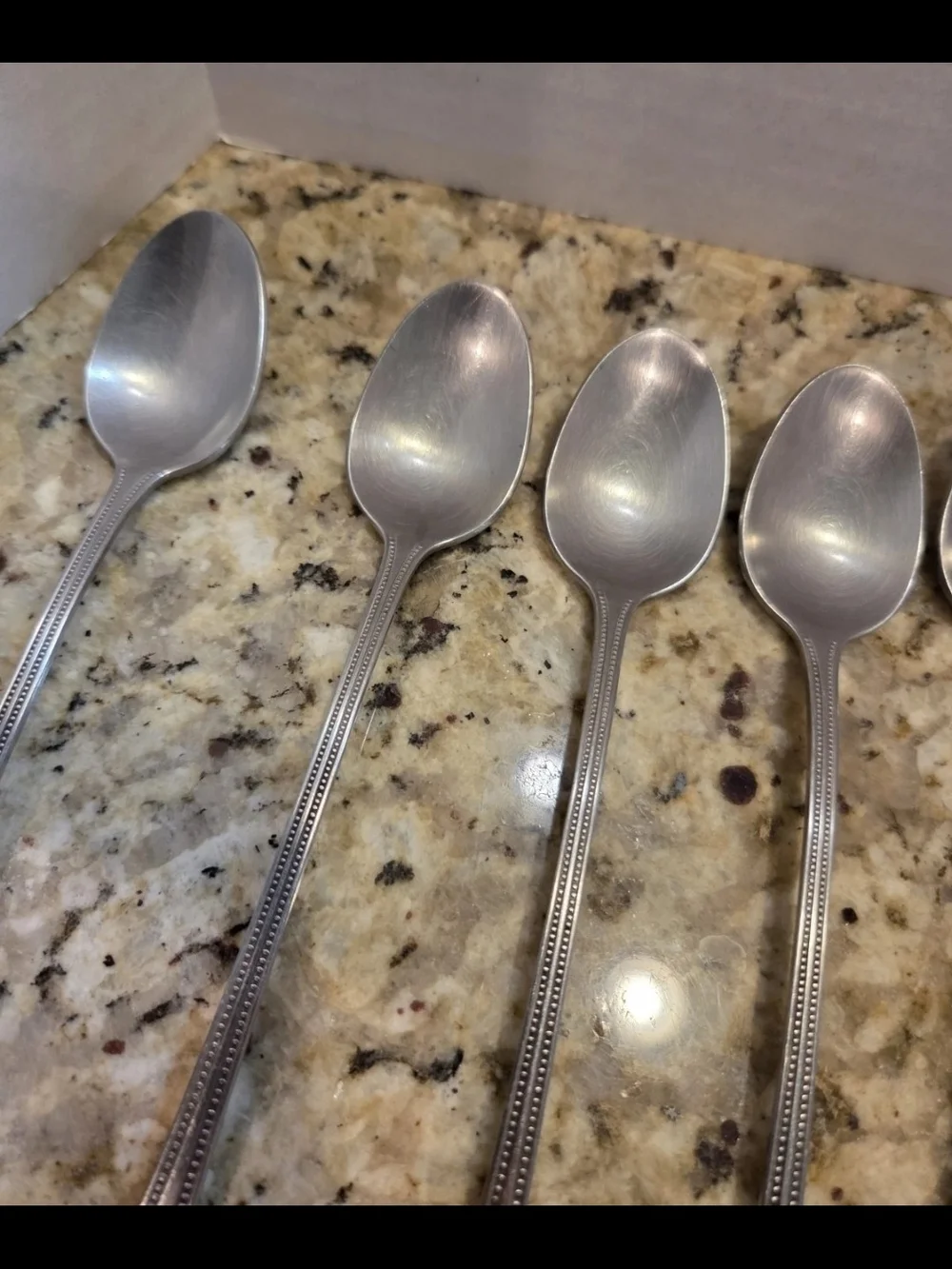 Oneida Flatware NEEDLEPOINT BEADED Artistry ICED TEA SPOONS 1881 Rogers Vintage